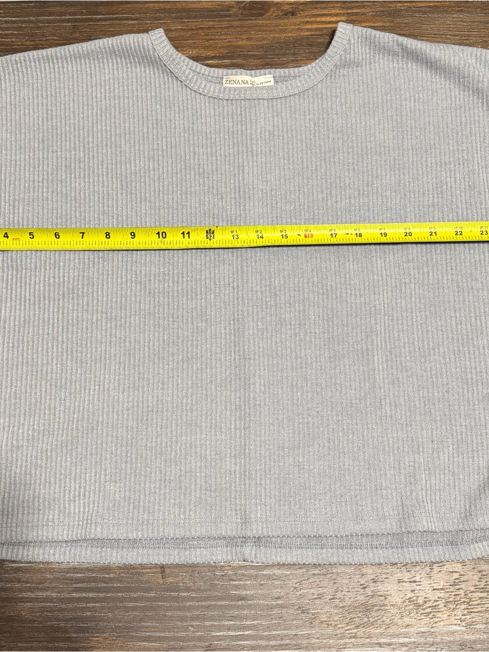 Zenana Outfitters Gray Ribbed Knit Oversized Top NWOT - Picture 6 of 6